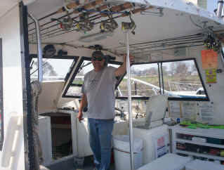 The helm of one of our boats